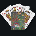 Gustav Klimt Flower Garden Pokerkaarten<br><div class="desc">Spelkaarten met Boerderij van het olieverf van Gustav Klimt Garden met zonnebloemen (1907). Een prachtige tuin van zonnebloemen en voortreffelijke blauwe,  rode,  paarse,  roze en witte bloemen. Een groot geschenk voor fans van Art Nouveau en Oostenrijkse kunst.</div>
