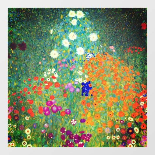 Gustav Klimt Flower Garden Raamsticker (Vel)