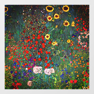 Gustav Klimt Flower Garden Raamsticker