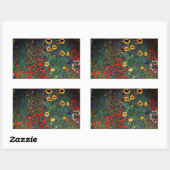 Gustav Klimt Flower Garden Rechthoekige Sticker (Vel)