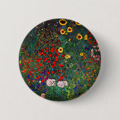 Gustav Klimt Flower Garden Ronde Button 5,7 Cm (Voorkant)