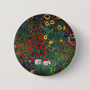 Gustav Klimt Flower Garden Ronde Button 5,7 Cm