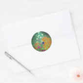Gustav Klimt Flower Garden Ronde Sticker (Envelop)