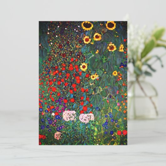 Gustav Klimt Flower Garden Save The Date (Staand voorkant)