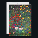 Gustav Klimt Flower Garden Save The Date<br><div class="desc">Kaart met Boerderij van het olieverfschilderij van Gustav Klimt Garden met zonnebloemen (1907). Een prachtige tuin van zonnebloemen en voortreffelijke blauwe,  rode,  paarse,  roze en witte bloemen. Een groot geschenk voor fans van Art Nouveau en Oostenrijkse kunst.</div>