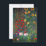 Gustav Klimt Flower Garden Save The Date<br><div class="desc">Kaart met Boerderij van het olieverfschilderij van Gustav Klimt Garden met zonnebloemen (1907). Een prachtige tuin van zonnebloemen en voortreffelijke blauwe,  rode,  paarse,  roze en witte bloemen. Een groot geschenk voor fans van Art Nouveau en Oostenrijkse kunst.</div>