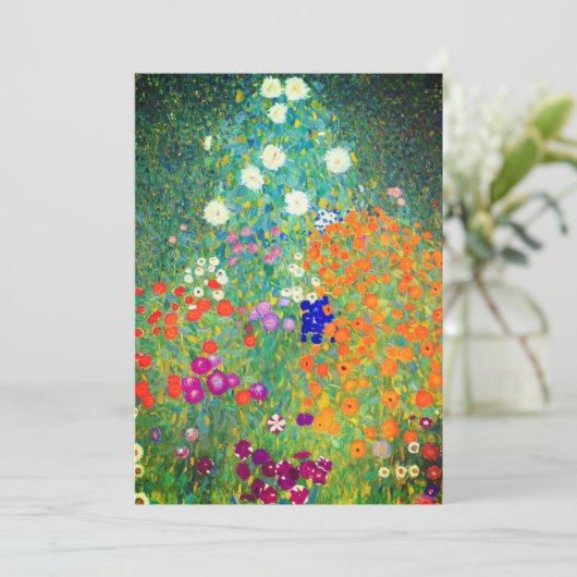 Gustav Klimt Flower Garden Save The Date (Staand voorkant)
