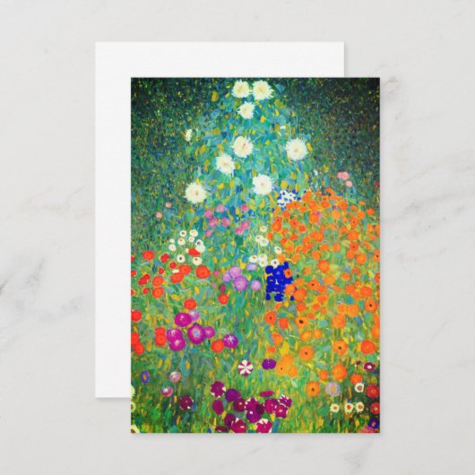 Gustav Klimt Flower Garden Save The Date (Voorkant / Achterkant)