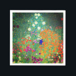 Gustav Klimt Flower Garden Servet<br><div class="desc">Luiers met het olieverfschilderij van Gustav Klimt Flower Garden (1906). Een prachtige tuin van paarse,  rode,  witte,  blauwe en oranje bloemen. Een groot geschenk voor fans van Art Nouveau en Oostenrijkse kunst.</div>