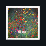 Gustav Klimt Flower Garden Servet<br><div class="desc">Luiers met de Boerderij van Gustav Klimt's olieverf Garden met zonnebloemen (1907). Een prachtige tuin van zonnebloemen en voortreffelijke blauwe,  rode,  paarse,  roze en witte bloemen. Een groot geschenk voor fans van Art Nouveau en Oostenrijkse kunst.</div>