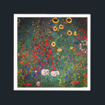 Gustav Klimt Flower Garden Servet<br><div class="desc">Luiers met de Boerderij van Gustav Klimt's olieverf Garden met zonnebloemen (1907). Een prachtige tuin van zonnebloemen en voortreffelijke blauwe,  rode,  paarse,  roze en witte bloemen. Een groot geschenk voor fans van Art Nouveau en Oostenrijkse kunst.</div>
