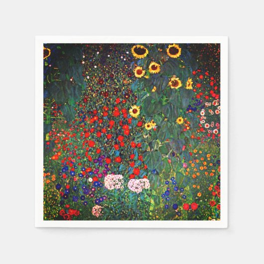 Gustav Klimt Flower Garden Servet (Voorkant)