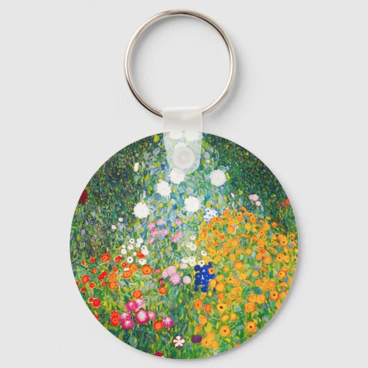 Gustav Klimt Flower Garden Sleutelhanger (Voorkant)