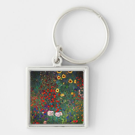 Gustav Klimt Flower Garden Sleutelhanger (Voorkant)
