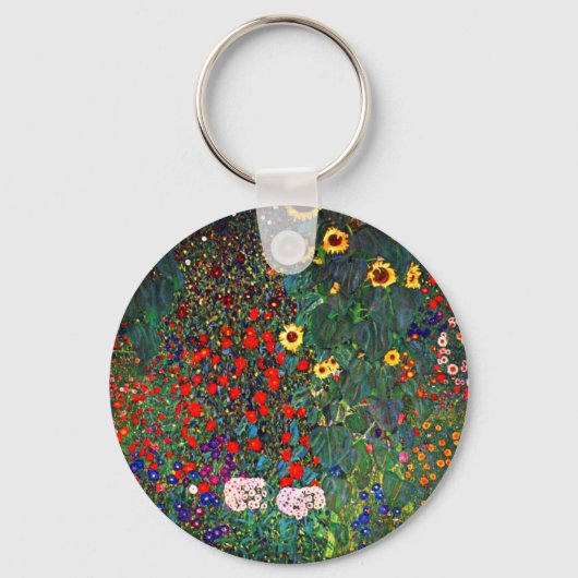 Gustav Klimt Flower Garden Sleutelhanger (Voorkant)