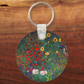 Gustav Klimt Flower Garden Sleutelhanger (Voorkant)
