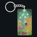 Gustav Klimt Flower Garden Sleutelhanger<br><div class="desc">Sleutelhanger met oliefilter van Gustav Klimt (1906). Een prachtige tuin van paarse,  rode,  witte,  blauwe en oranje bloemen. Een groot geschenk voor fans van Art Nouveau en Oostenrijkse kunst.</div>