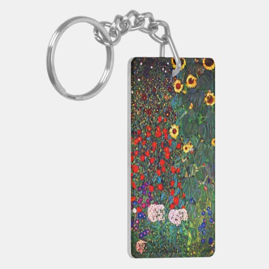 Gustav Klimt Flower Garden Sleutelhanger (Voorkant Links)
