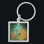 Gustav Klimt Flower Garden Sleutelhanger<br><div class="desc">Sleutelhanger met oliefilter van Gustav Klimt (1906). Een prachtige tuin van paarse,  rode,  witte,  blauwe en oranje bloemen. Een groot geschenk voor fans van Art Nouveau en Oostenrijkse kunst.</div>