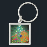 Gustav Klimt Flower Garden Sleutelhanger<br><div class="desc">Sleutelhanger met oliefilter van Gustav Klimt (1906). Een prachtige tuin van paarse,  rode,  witte,  blauwe en oranje bloemen. Een groot geschenk voor fans van Art Nouveau en Oostenrijkse kunst.</div>