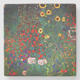 Gustav Klimt Flower Garden Stenen Onderzetter