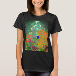 Gustav Klimt Flower Garden T-shirt<br><div class="desc">T-Shirt met oliefilter van Gustav Klimt (1906). Een prachtige tuin van paarse,  rode,  witte,  blauwe en oranje bloemen. Een groot geschenk voor fans van Art Nouveau en Oostenrijkse kunst.</div>