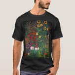Gustav Klimt Flower Garden T-shirt<br><div class="desc">T-Shirt met Boerderij van het olieverf van Gustav Klimt met zonnebloemen (1907). Een prachtige tuin van zonnebloemen en voortreffelijke blauwe,  rode,  paarse,  roze en witte bloemen. Een groot geschenk voor fans van Art Nouveau en Oostenrijkse kunst.</div>