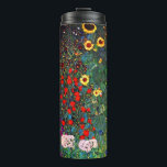 Gustav Klimt Flower Garden Thermosbeker<br><div class="desc">Thermal Tumbler met Boerderij van Gustav Klimt's olieverf Garden met zonnebloemen (1907). Een prachtige tuin van zonnebloemen en voortreffelijke blauwe,  rode,  paarse,  roze en witte bloemen. Een groot geschenk voor fans van Art Nouveau en Oostenrijkse kunst.</div>