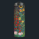 Gustav Klimt Flower Garden Thermosbeker<br><div class="desc">Thermal Tumbler met Boerderij van Gustav Klimt's olieverf Garden met zonnebloemen (1907). Een prachtige tuin van zonnebloemen en voortreffelijke blauwe,  rode,  paarse,  roze en witte bloemen. Een groot geschenk voor fans van Art Nouveau en Oostenrijkse kunst.</div>