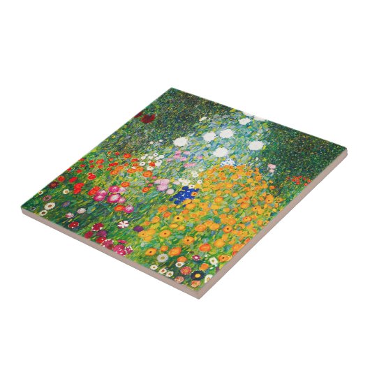 Gustav Klimt Flower Garden Tile Tegeltje (Zijkant)