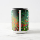 Gustav Klimt Flower Garden Tweekleurige Koffiemok (Center)