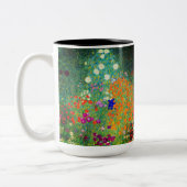 Gustav Klimt Flower Garden Tweekleurige Koffiemok (Links)