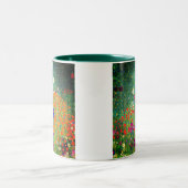 Gustav Klimt Flower Garden Tweekleurige Koffiemok (Center)