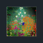 Gustav Klimt Flower Garden Vierkante Button 5,1 Cm<br><div class="desc">Button met oliefilter van Gustav Klimt (1906). Een prachtige tuin van paarse,  rode,  witte,  blauwe en oranje bloemen. Een groot geschenk voor fans van Art Nouveau en Oostenrijkse kunst.</div>