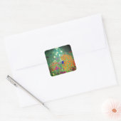 Gustav Klimt Flower Garden Vierkante Sticker (Envelop)