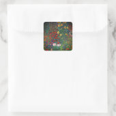 Gustav Klimt Flower Garden Vierkante Sticker (Tas)