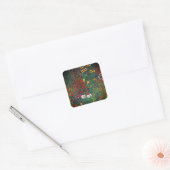 Gustav Klimt Flower Garden Vierkante Sticker (Envelop)