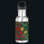 Gustav Klimt Flower Garden Waterfles<br><div class="desc">Waterfles met Gustav Klimt's olieverf Boerderij Garden met zonnebloemen (1907). Een prachtige tuin van zonnebloemen en voortreffelijke blauwe,  rode,  paarse,  roze en witte bloemen. Een groot geschenk voor fans van Art Nouveau en Oostenrijkse kunst.</div>