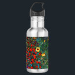 Gustav Klimt Flower Garden Waterfles<br><div class="desc">Waterfles met Gustav Klimt's olieverf Boerderij Garden met zonnebloemen (1907). Een prachtige tuin van zonnebloemen en voortreffelijke blauwe,  rode,  paarse,  roze en witte bloemen. Een groot geschenk voor fans van Art Nouveau en Oostenrijkse kunst.</div>