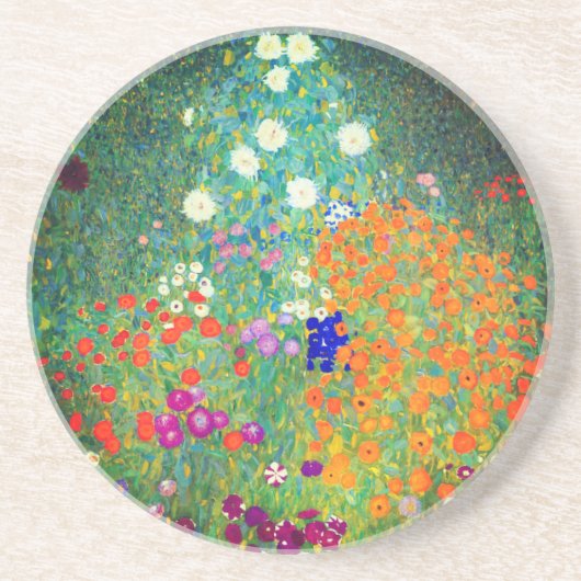 Gustav Klimt Flower Garden Zandsteen Onderzetter (Voorkant)