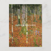 Gustav Klimt Forest Natuur Wedding Details Informatiekaartje (Achterkant)