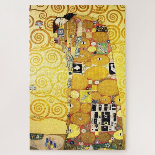 Gustav Klimt Fulfillment Lovers Fine Art Legpuzzel (Verticaal)