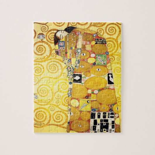 Gustav Klimt Fulfillment Lovers Fine Art Legpuzzel (Verticaal)