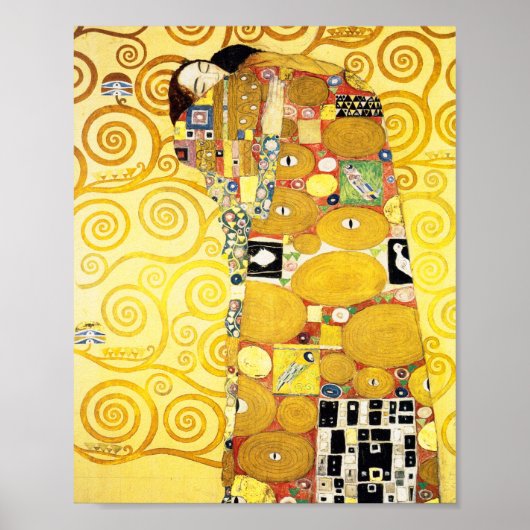 Gustav Klimt Fulfillment Lovers Fine Art Poster (Voorkant)