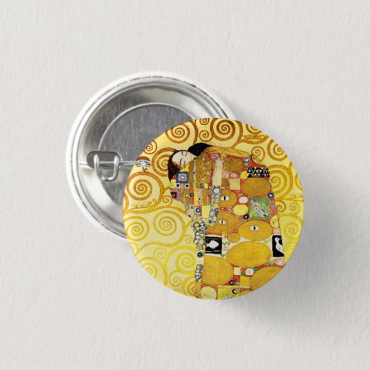 Gustav Klimt Fulfillment Lovers Fine Art Ronde Button 3,2 Cm (Voorkant /achterkant)