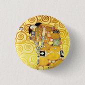 Gustav Klimt Fulfillment Lovers Fine Art Ronde Button 3,2 Cm (Voorkant)