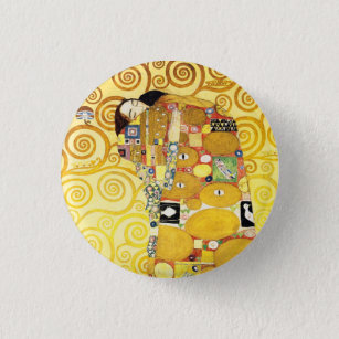 Gustav Klimt Fulfillment Lovers Fine Art Ronde Button 3,2 Cm