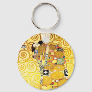 Gustav Klimt Fulfillment Lovers Fine Art Sleutelhanger
