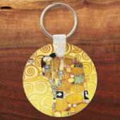Gustav Klimt Fulfillment Lovers Fine Art Sleutelhanger (Voorkant)
