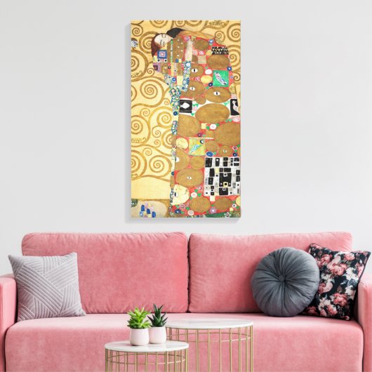 Gustav Klimt - Fulfillment, Stoclet Frieze Canvas Afdruk (Insitu (Woonkamer))